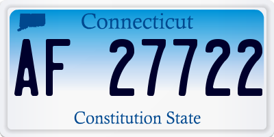 CT license plate AF27722
