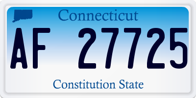 CT license plate AF27725