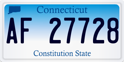 CT license plate AF27728