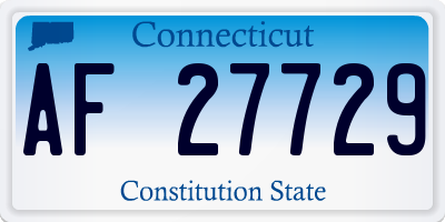 CT license plate AF27729
