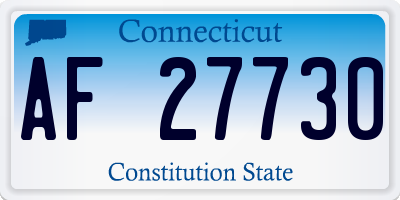 CT license plate AF27730