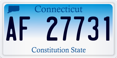 CT license plate AF27731