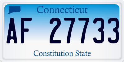 CT license plate AF27733