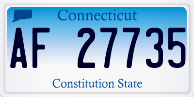 CT license plate AF27735