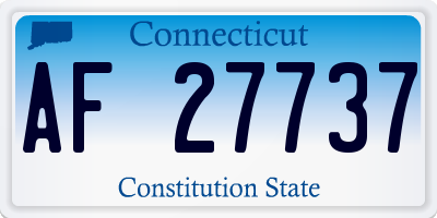 CT license plate AF27737
