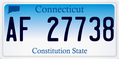 CT license plate AF27738