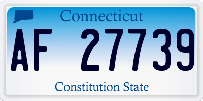 CT license plate AF27739
