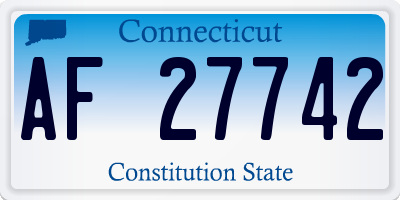 CT license plate AF27742