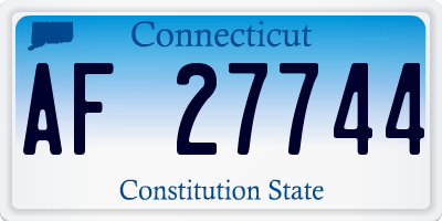 CT license plate AF27744