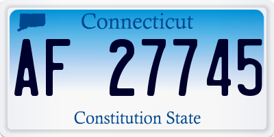 CT license plate AF27745