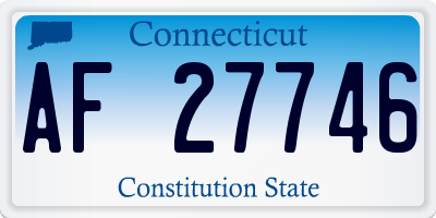 CT license plate AF27746