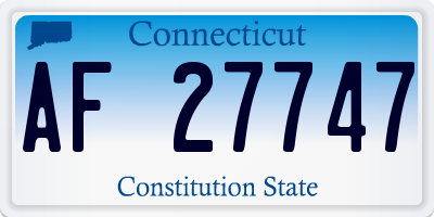 CT license plate AF27747
