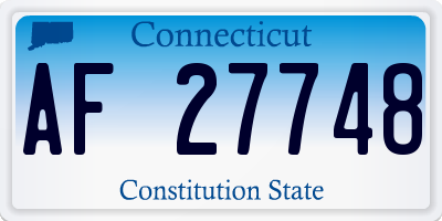 CT license plate AF27748
