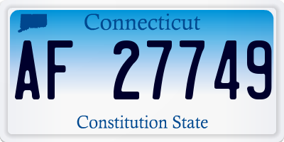 CT license plate AF27749
