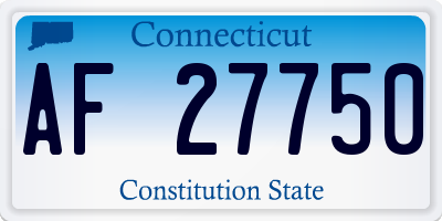 CT license plate AF27750
