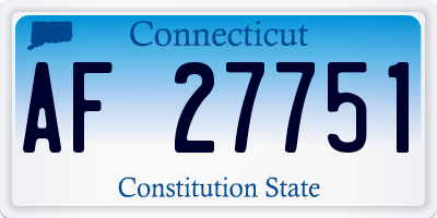 CT license plate AF27751