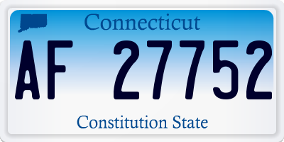 CT license plate AF27752