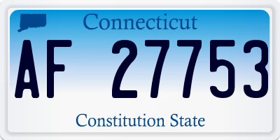 CT license plate AF27753