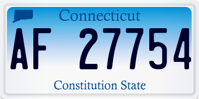 CT license plate AF27754