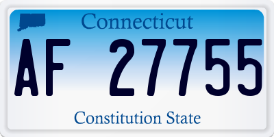 CT license plate AF27755