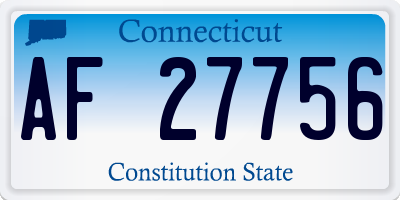 CT license plate AF27756