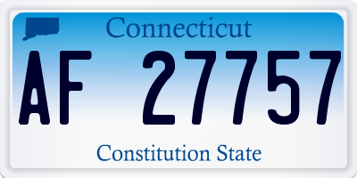 CT license plate AF27757