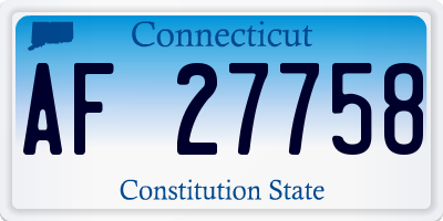 CT license plate AF27758