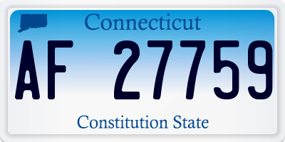 CT license plate AF27759