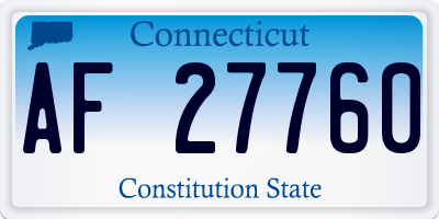 CT license plate AF27760