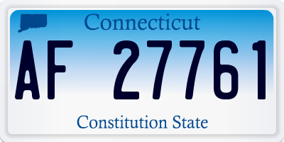 CT license plate AF27761