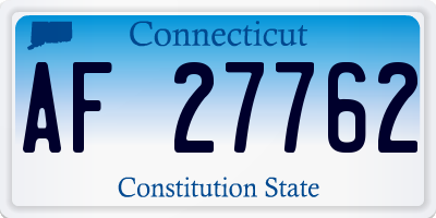 CT license plate AF27762