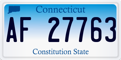 CT license plate AF27763