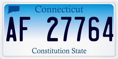 CT license plate AF27764