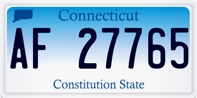 CT license plate AF27765