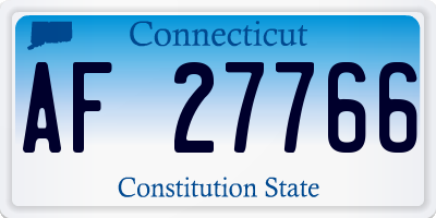CT license plate AF27766