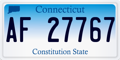CT license plate AF27767