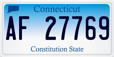 CT license plate AF27769