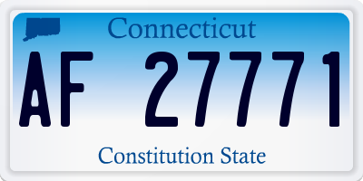 CT license plate AF27771