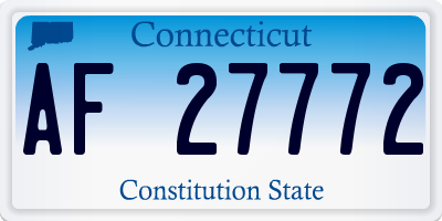 CT license plate AF27772