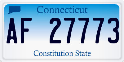 CT license plate AF27773