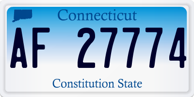 CT license plate AF27774