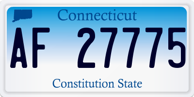 CT license plate AF27775