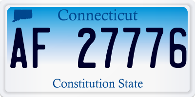 CT license plate AF27776
