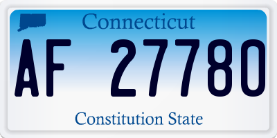 CT license plate AF27780