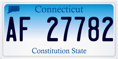 CT license plate AF27782