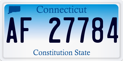 CT license plate AF27784