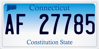 CT license plate AF27785