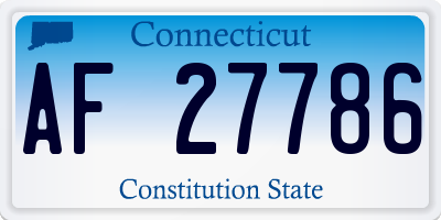CT license plate AF27786