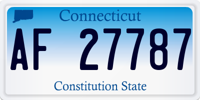 CT license plate AF27787