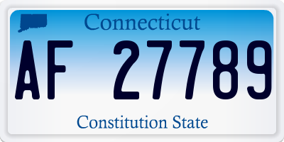 CT license plate AF27789